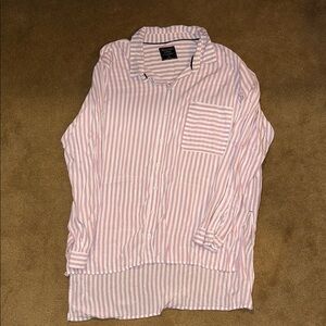Abercrombie & Fitch Pink and White Button Down Shirt